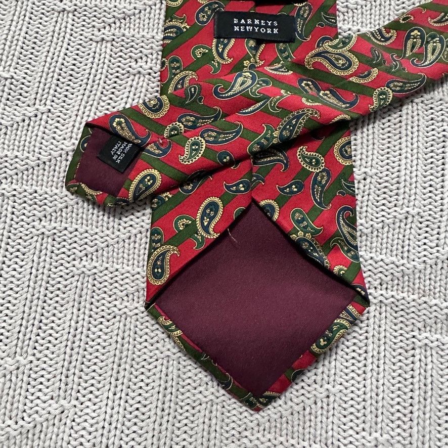 Barneys New York Barneys New York red and blue paisley silk tie Size ONE SIZE - 3 Thumbnail