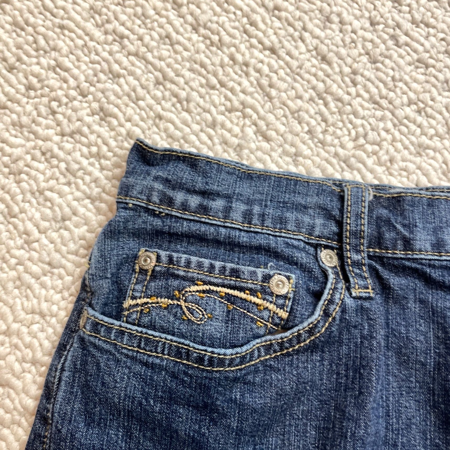 Vintage Lena Jeans Bootcut Denim Women 30x27 Blue Dark Wash Mid Rise Cotton Blend 5-Pocket Womens Size 30" / US 8 / IT 44 - 6 Thumbnail
