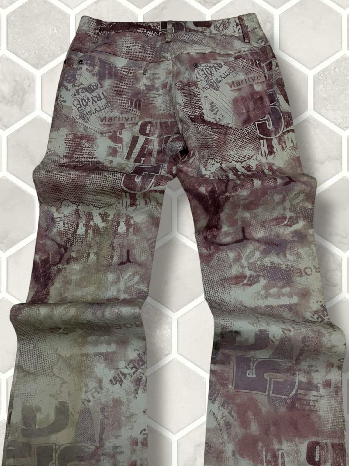 Hysteric Glamour Vintage 1990s Ghole Paris Maryline Monroe Fullprint Pant Size US 26 / EU 42 - 11 Thumbnail