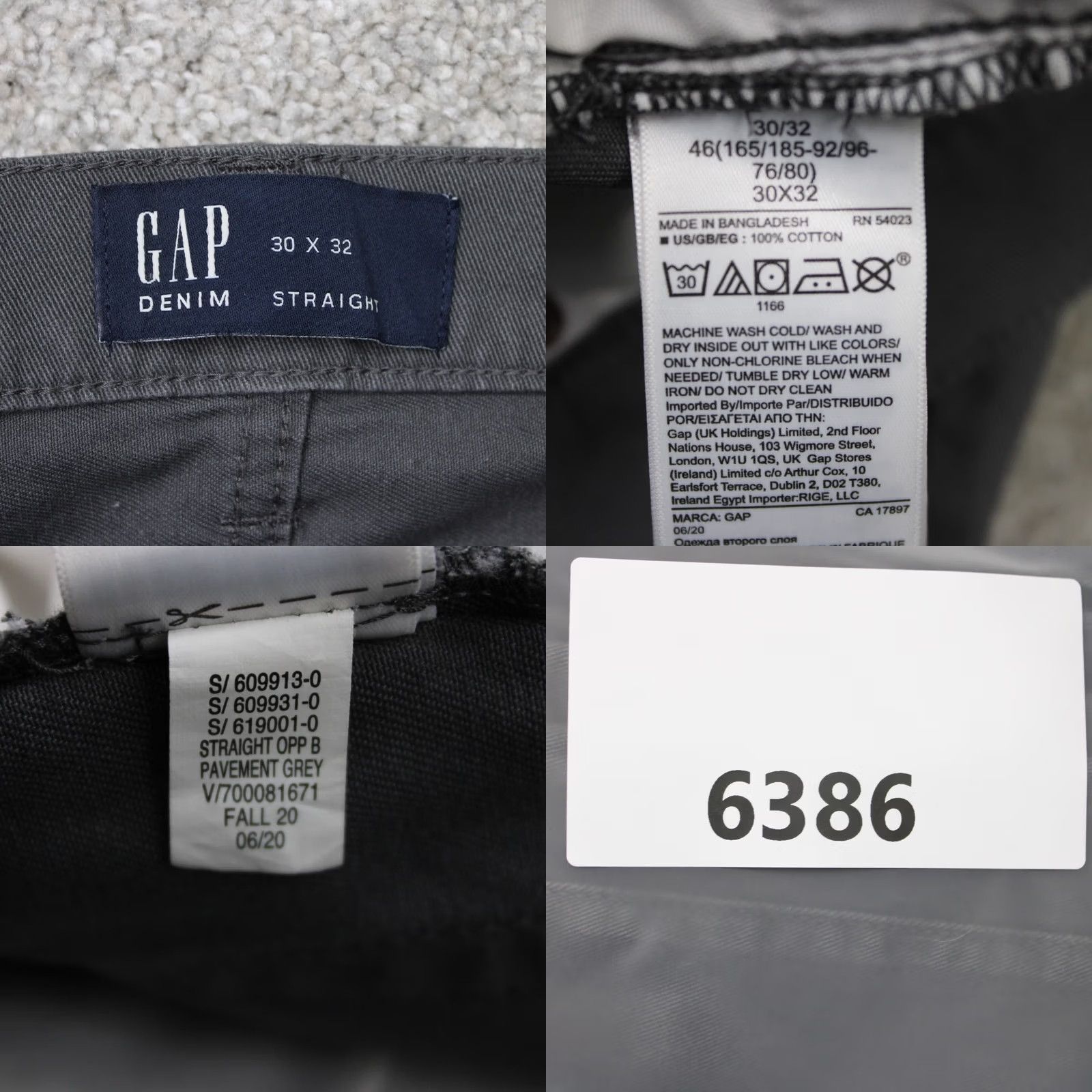 Gap GAP Denim Chino Pants Mens 30x32 Gray Straight Leg Flat Front Mid Rise NWT Size US 30 / EU 46 - 9 Thumbnail
