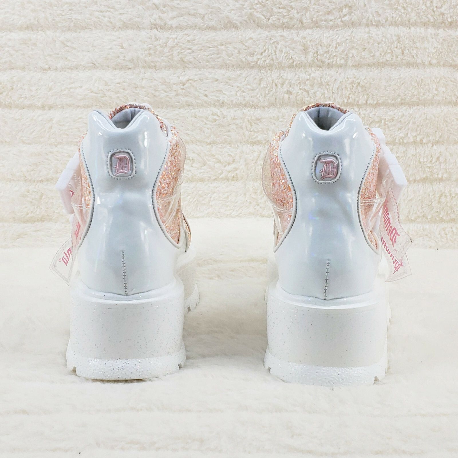 Other DEMONIA Slacker 50 White Pink Glitter Platform Sneaker Ankle Size US 12 / IT 42 - 5 Thumbnail