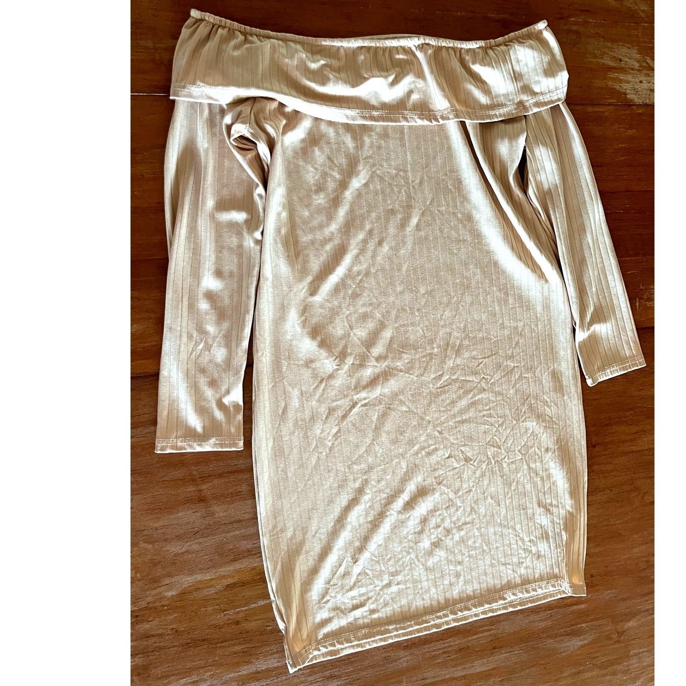 Other Beige Off-the-Shoulder Bodycon Dress - Long Sleeve Size S Size S / US 4 / IT 40 - 7 Thumbnail