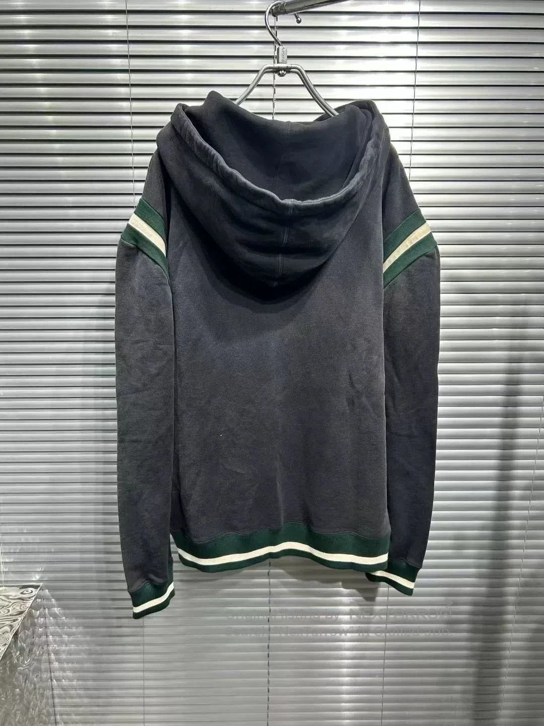 Saint Laurent Paris Saint Laurent Gray Embroidered Striped Hoodie. Size US L / EU 52-54 / 3 - 2 Thumbnail