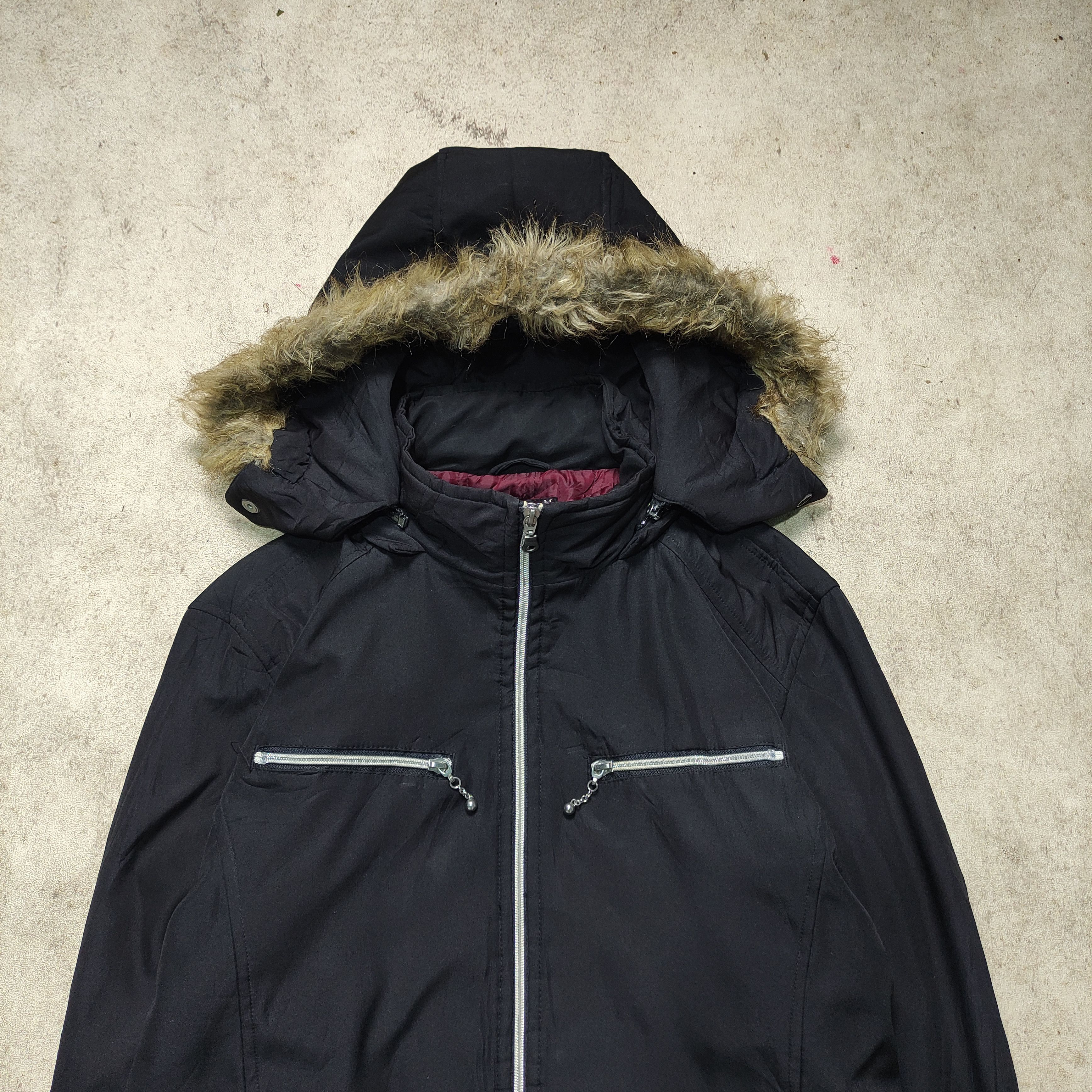 Tornado Mart Mode Modu Fur Hood Jacket – Vkei / punk 2000s Size US L / EU 52-54 / 3 - 6 Thumbnail
