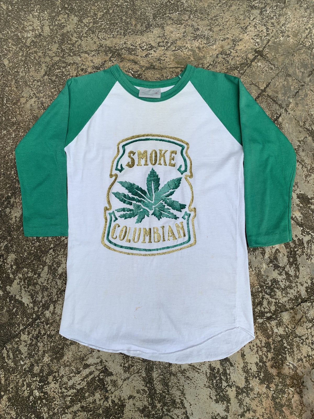 Vintage 1990s Smoke Columbian Weed Marijuan Buds Raglan Tee Size US M / EU 48-50 / 2 - 1 Thumbnail