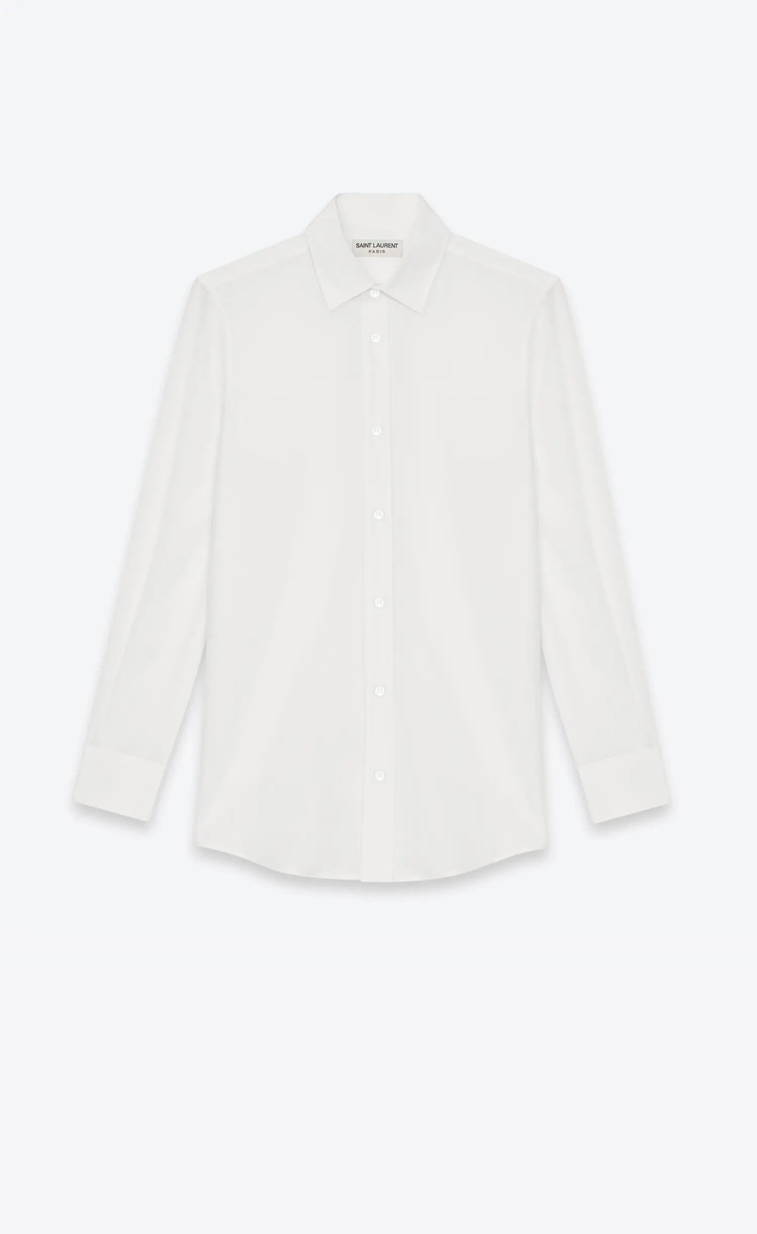 Saint Laurent Paris o1b1hav110725 Shirt in Silk Crêpe in White Size M / US 6-8 / IT 42-44 - 1 Thumbnail