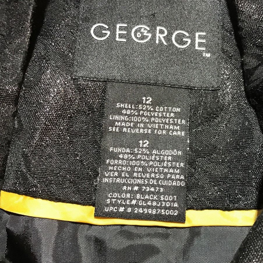 George George Black Floral High Neck ¾ Sleeve Lined Jacket 12 Size XL / US 12-14 / IT 48-50 - 3 Thumbnail