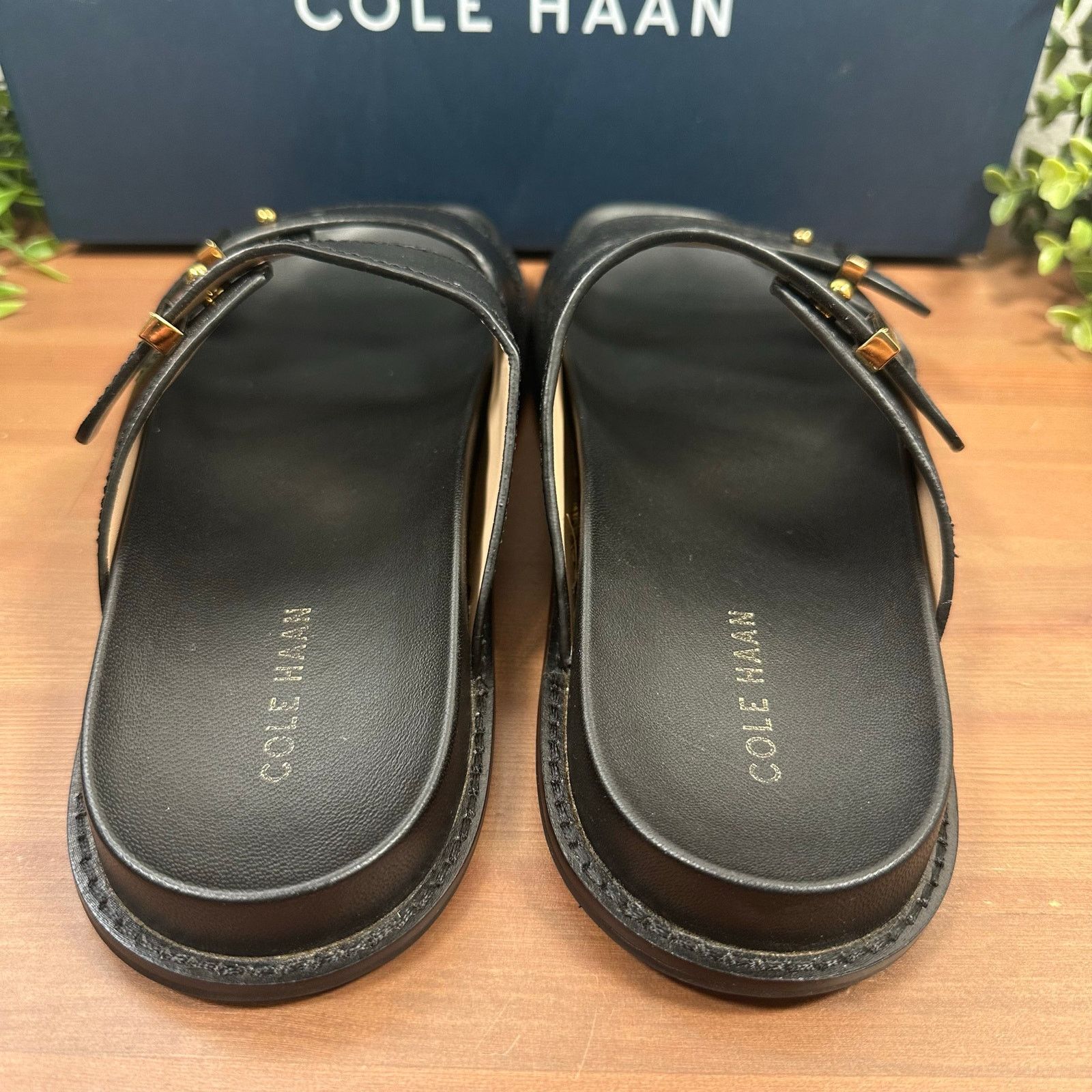 Cole Haan Cole Haan Marisol Footbed Sandals Black Leather Size 8 Size US 8 / IT 38 - 5 Thumbnail