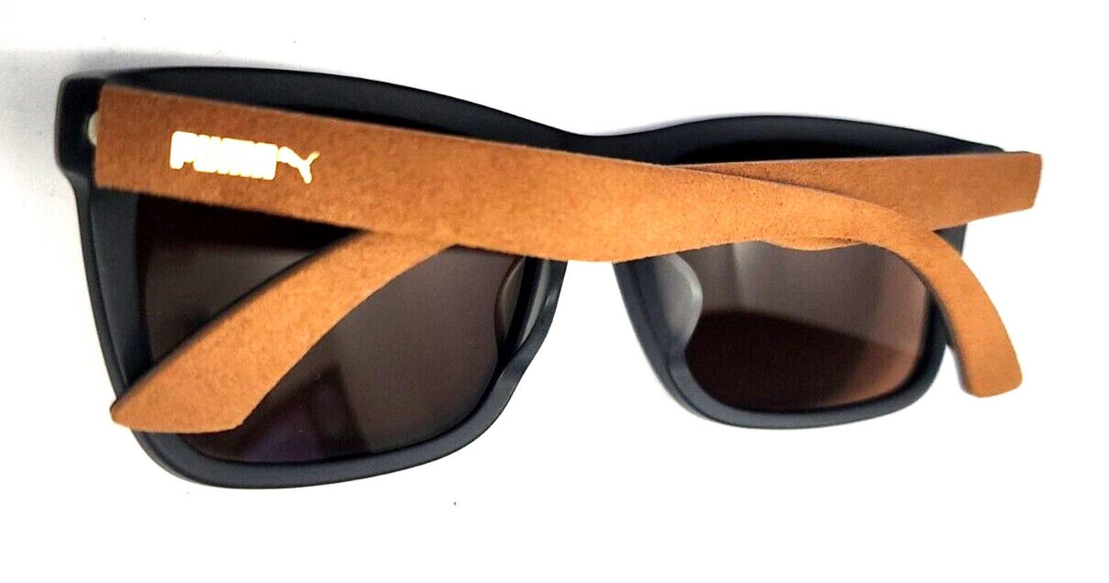 Puma Puma PU0040SA 001 Suede Black Sunglasses 56-18 140 New Size ONE SIZE - 7 Thumbnail