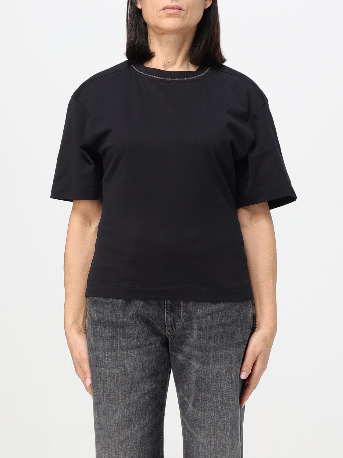 image of Brunello Cucinelli T-Shirt Woman Black, Women's (Size XS)