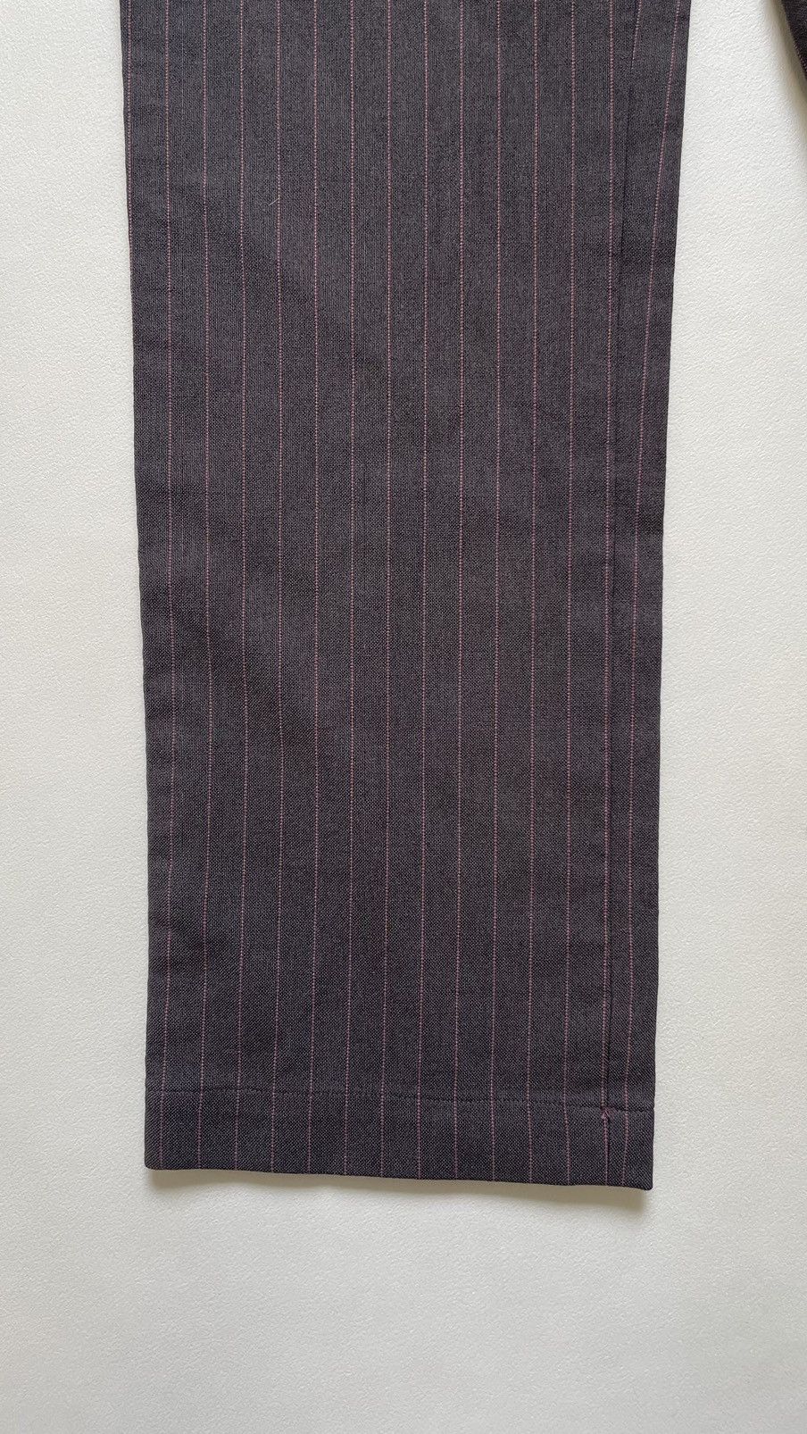 S/S 05 Grey/Pink Wool Pinstripe Trousers