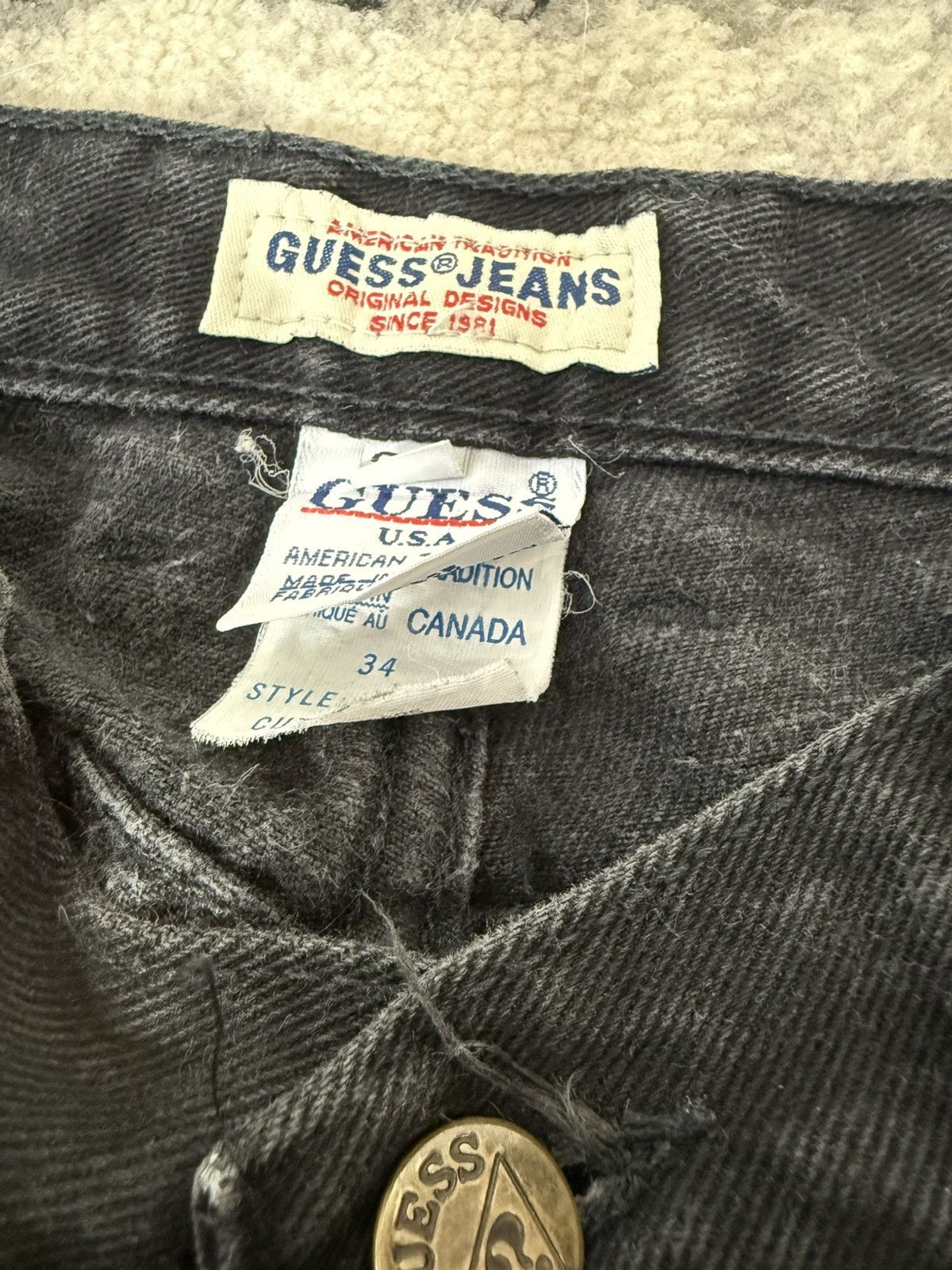 Guess Vintage 90s Guess USA Made in Canada Black Denim Jeans Size US 34 / EU 50 - 5 Thumbnail