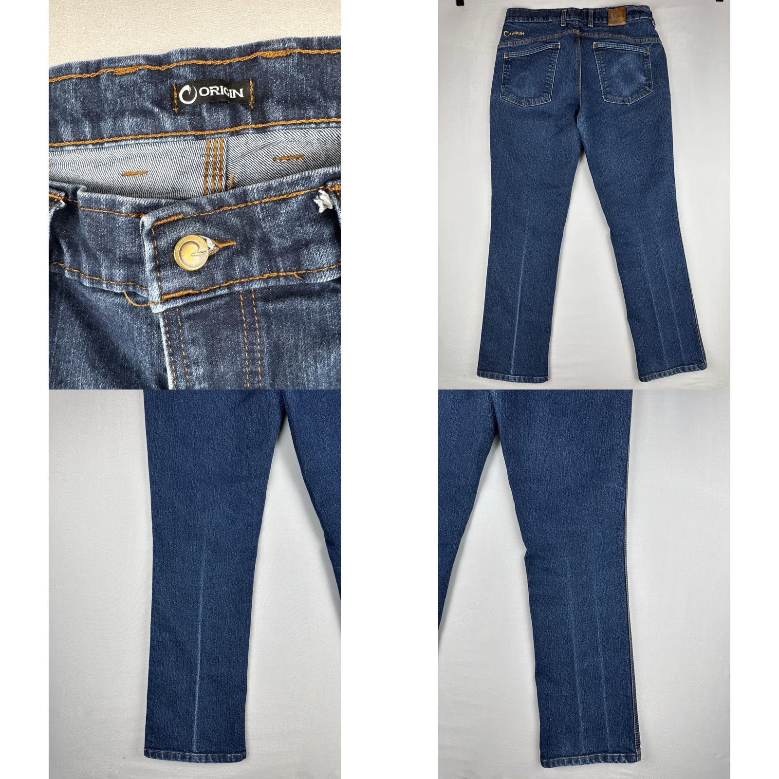 Vintage Origin Jeans Blue 36x32 Maverick Work Jean Grown & Sewn Legit Fit Straight Leg Jeans Mens Regular Blue USA 90s Theme Size US 36 / EU 52 - 8 Thumbnail