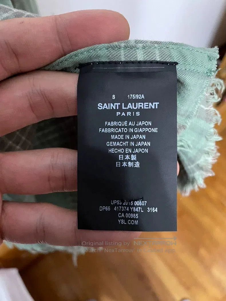 Saint Laurent Paris Saint Laurent SLP Green Plaid Shirt. Size US S / EU 44-46 / 1 - 4 Thumbnail