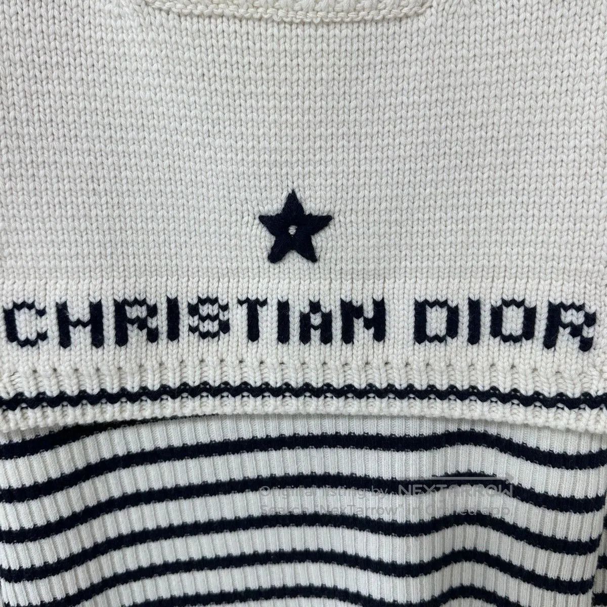 Dior Dior Black White Stripe Navy Collar Sweater. Size XS / US 0-2 / IT 36-38 - 4 Thumbnail