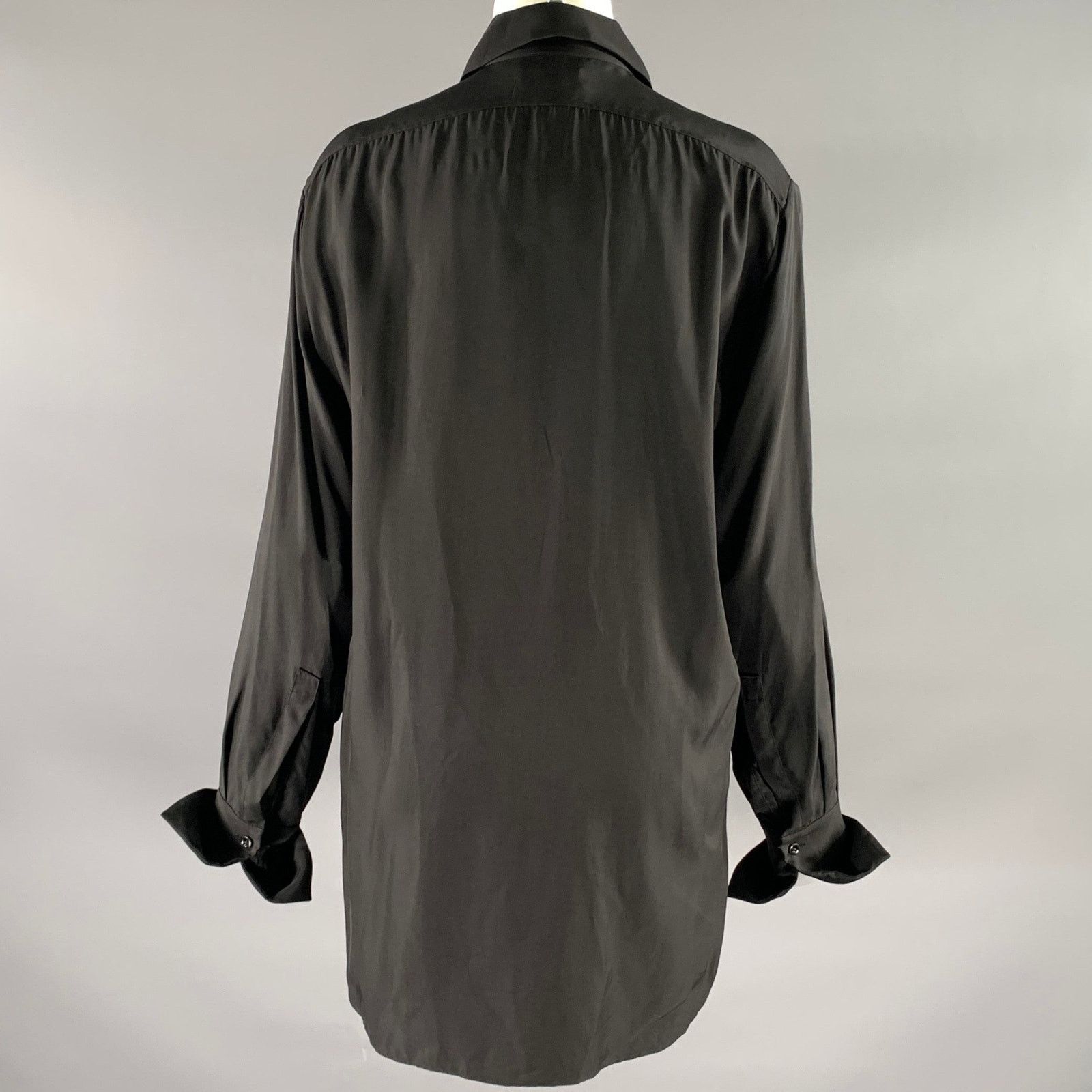 Jil Sander JIL SANDER Size XS Black Viscose Pleated Shirt Size XS / US 0-2 / IT 36-38 - 4 Thumbnail