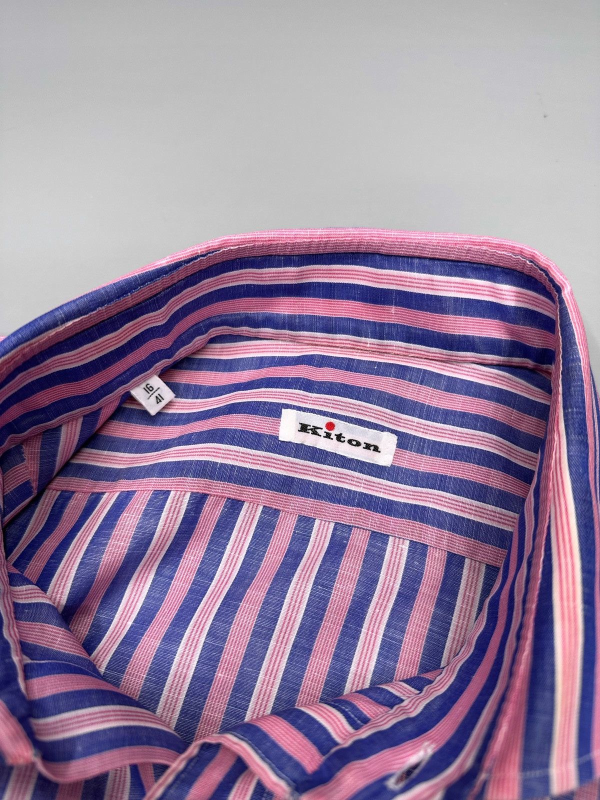 Kiton Kiton Linen Button Up Shirt Size US XL / EU 56 / 4 - 5 Thumbnail