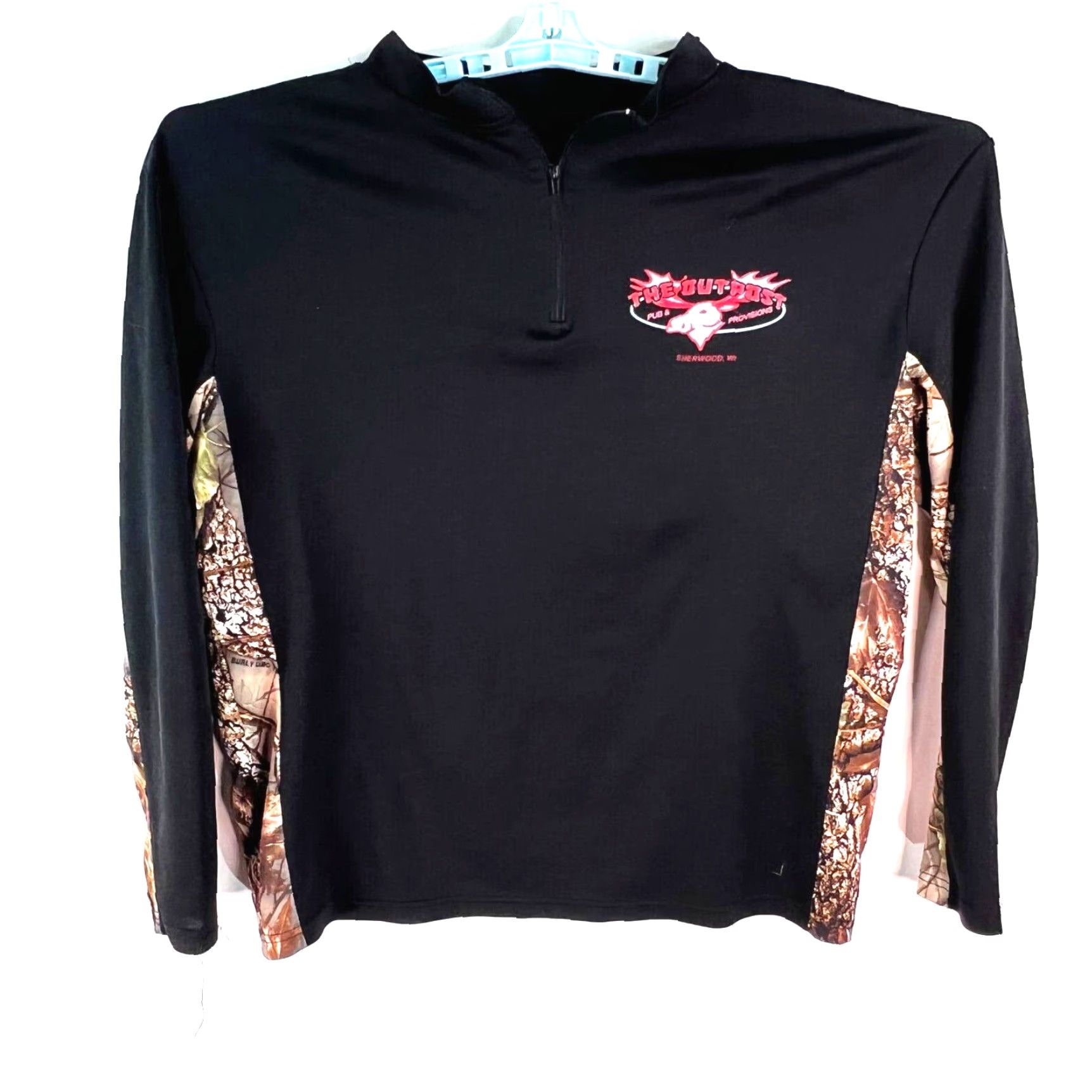 Vintage Mass appeal T-Shirt Mens Graphic Black Camo Long Sleeve Eat Sleep Spear & Beer SZ M Size US M / EU 48-50 / 2 - 2 Thumbnail
