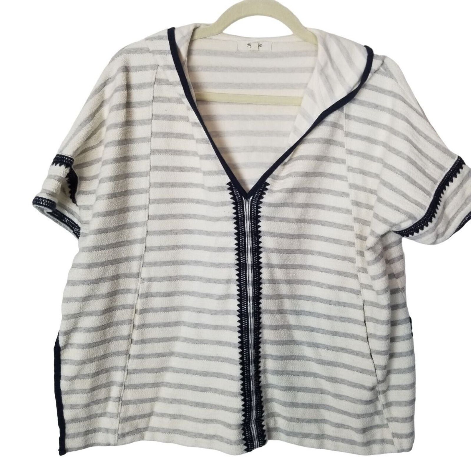 Madewell Madewell Womens Elise Embroidered Sailor Hoodie XS/S Coastal Size S / US 4 / IT 40 - 2 Thumbnail