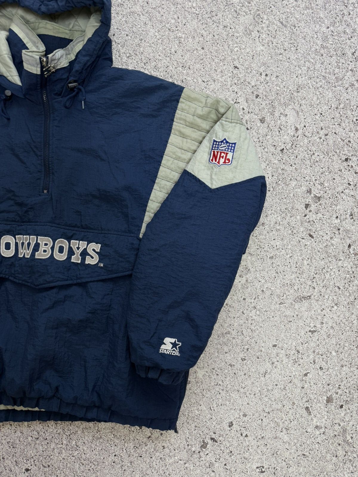 NFL × Starter × Vintage Vintage 1990’s NFL Starter Dallas Cowboys 1/2 ZIP Jacket Size US XL / EU 56 / 4 - 9 Thumbnail