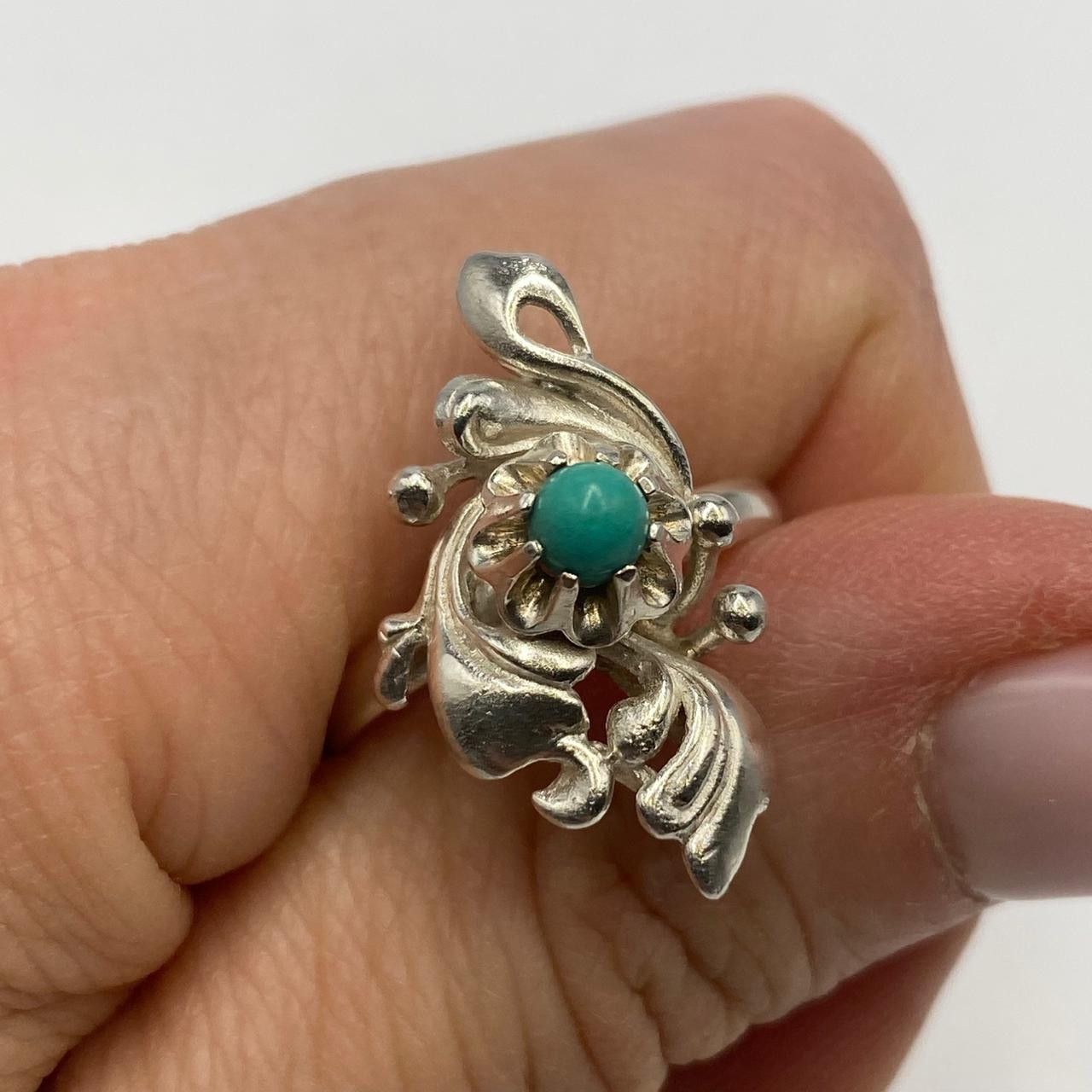 Sterling Silver Vintage Soviet 925 Sterling Silver Ring Size 7.5 US Size ONE SIZE - 5 Thumbnail