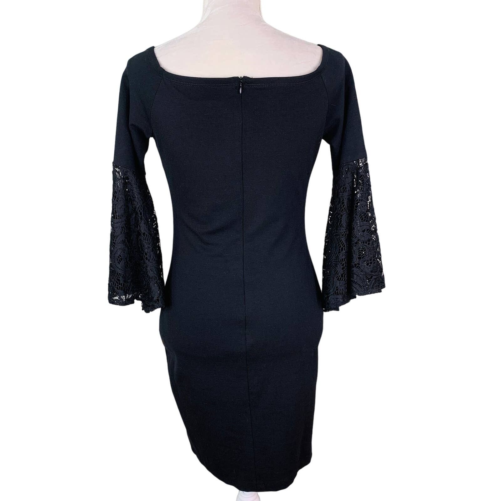 Bar III Bar III Dress M Anthracite Black Lace Bell Sleeves New Size M / US 6-8 / IT 42-44 - 13 Thumbnail
