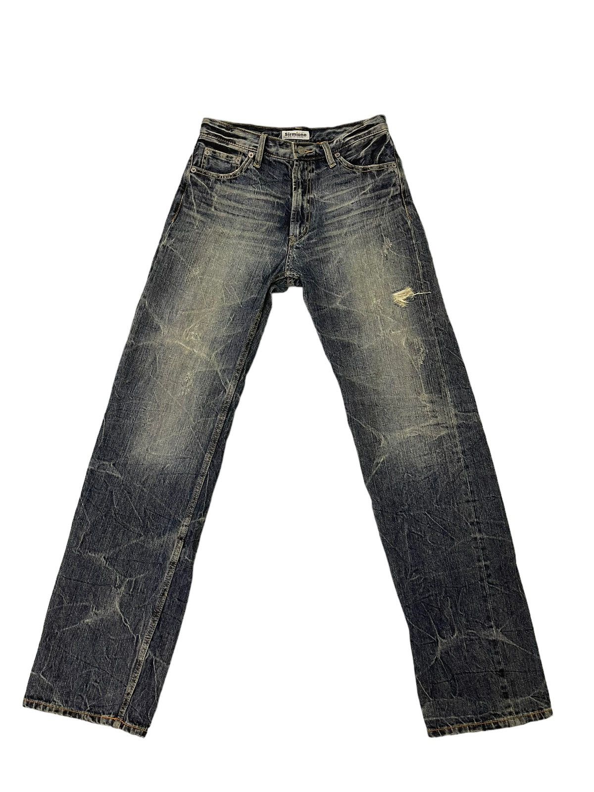 Japanese Brand Faded Jeans Sirmione Distress Regular Straight 8🟦0 Size US 29 - 7 Thumbnail