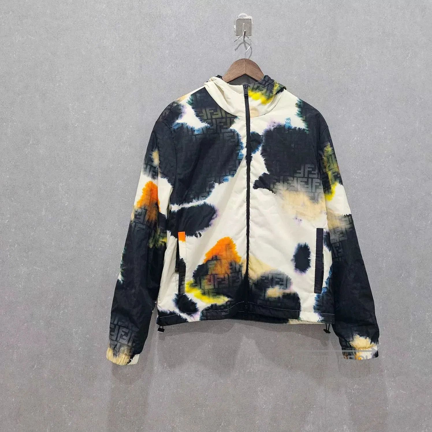 Fendi FENDI SS23 Ink Effect Zip Hooded Jacket. Size US L / EU 52-54 / 3 - 1 Thumbnail