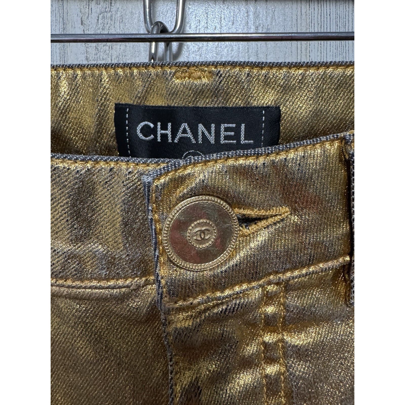Chanel CHANEL NWT Gold Denim Djuns Size 34 $1450 Size 34" / US 12 / IT 48 - 12 Thumbnail