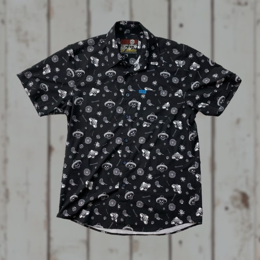 Vintage Dixxon Flannel Co Button-Up Mens Medium El Jalisco Skull Dia De Los Muertos Plaid Black Button-Down Size US M / EU 48-50 / 2 - 1 Thumbnail