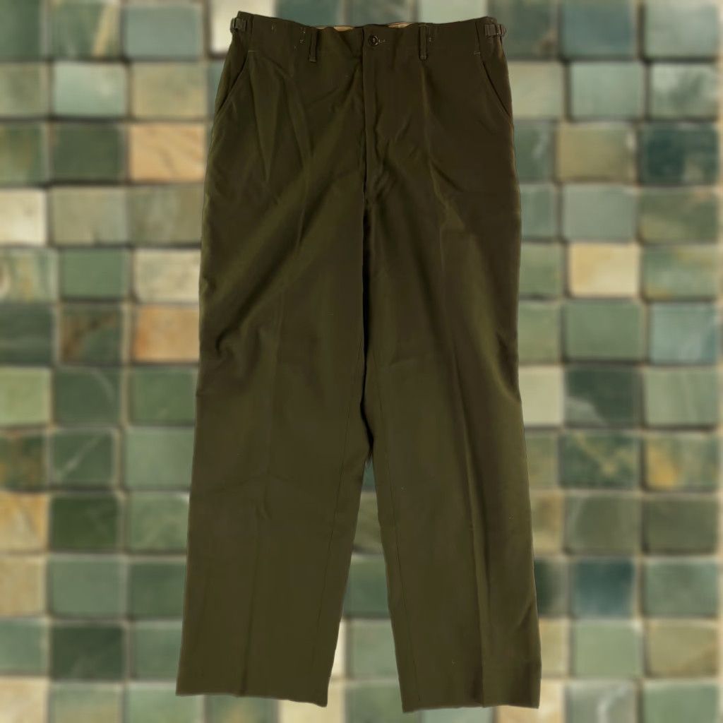 Olive US Army M-1951 M51 100% Wool Pants Olive Green Mens 39x34 Regular Men Inseam 34 Size US 39 - 1 Thumbnail