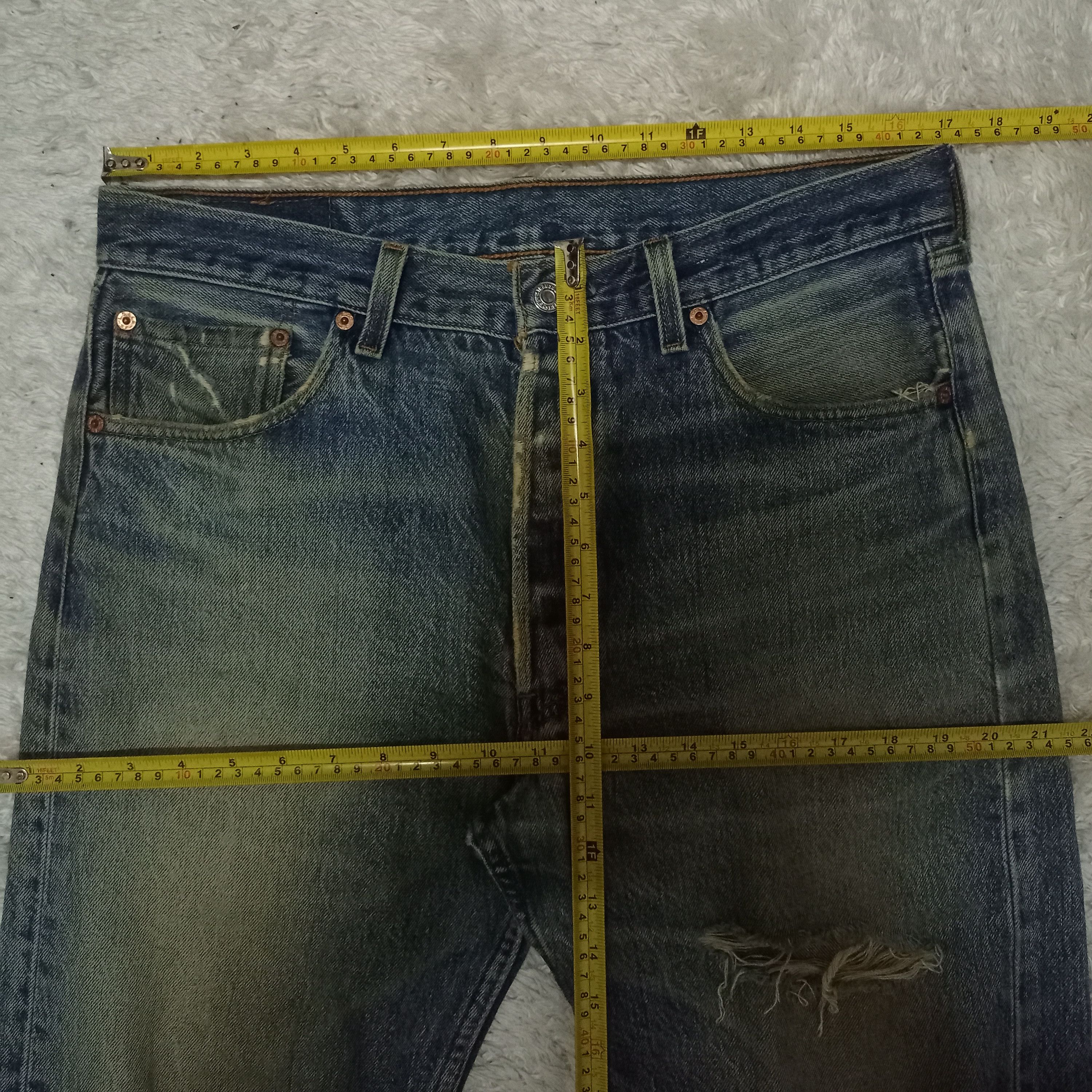 Levi's Vintage 90s Levis 501 Mud Wash Distressed Baggy Jeans 34x29 Size US 34 / EU 50 - 7 Thumbnail