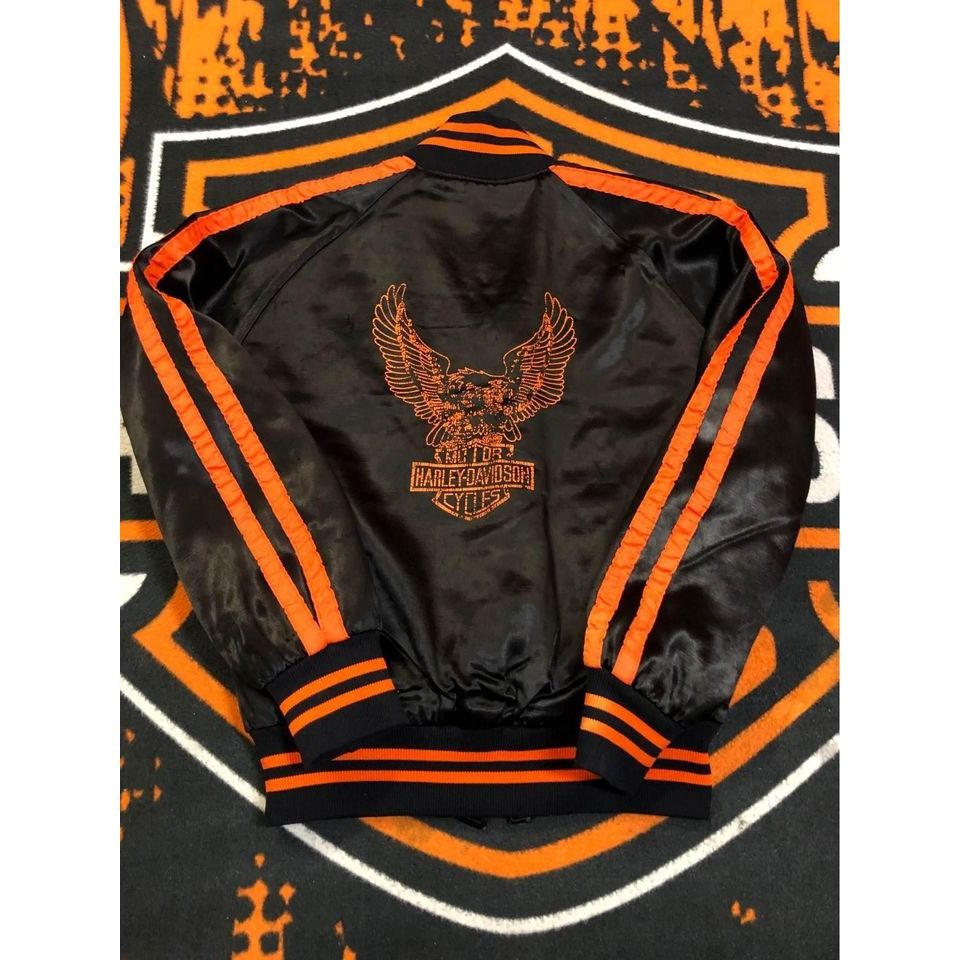 Harley Davidson × Vintage VTG 70s Harley Davidson Jacket XSmall Women Satin , Bomber Size XS / US 0-2 / IT 36-38 - 4 Thumbnail