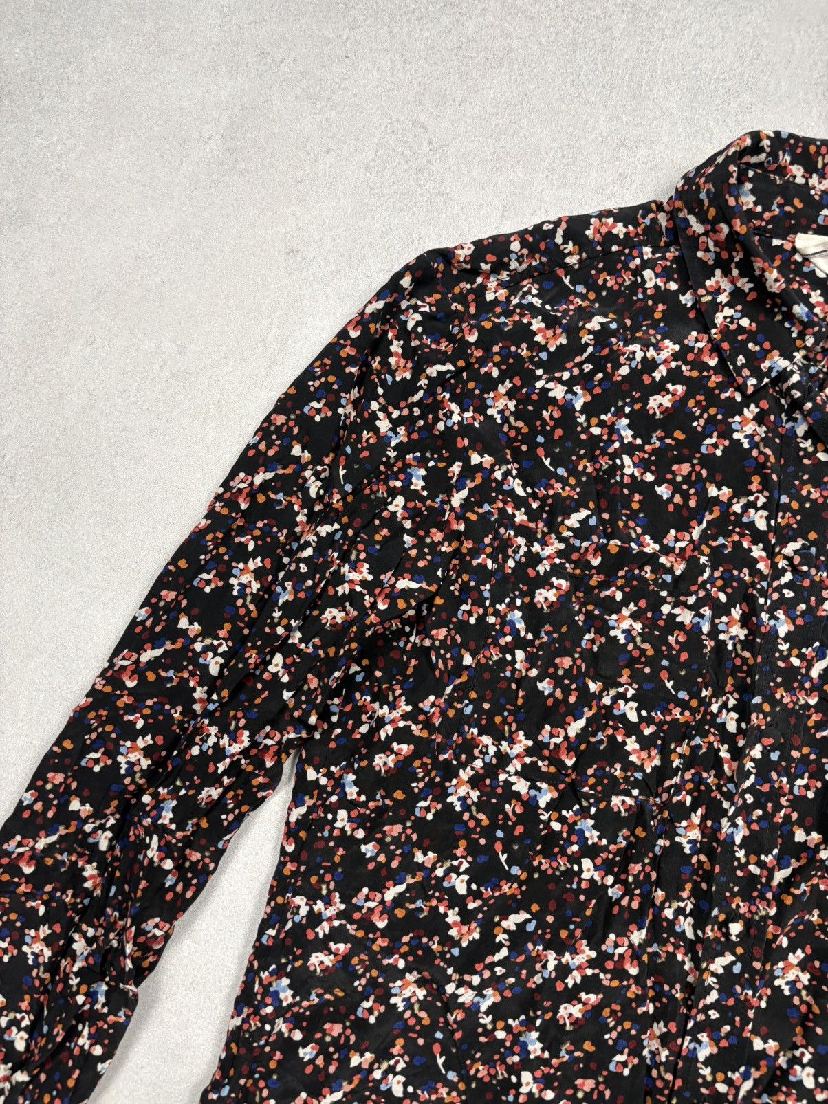 Sezane Sézane Silk Button Up Pocket Shirt Size 36 Black Multicolor Size XS / US 0-2 / IT 36-38 - 4 Thumbnail