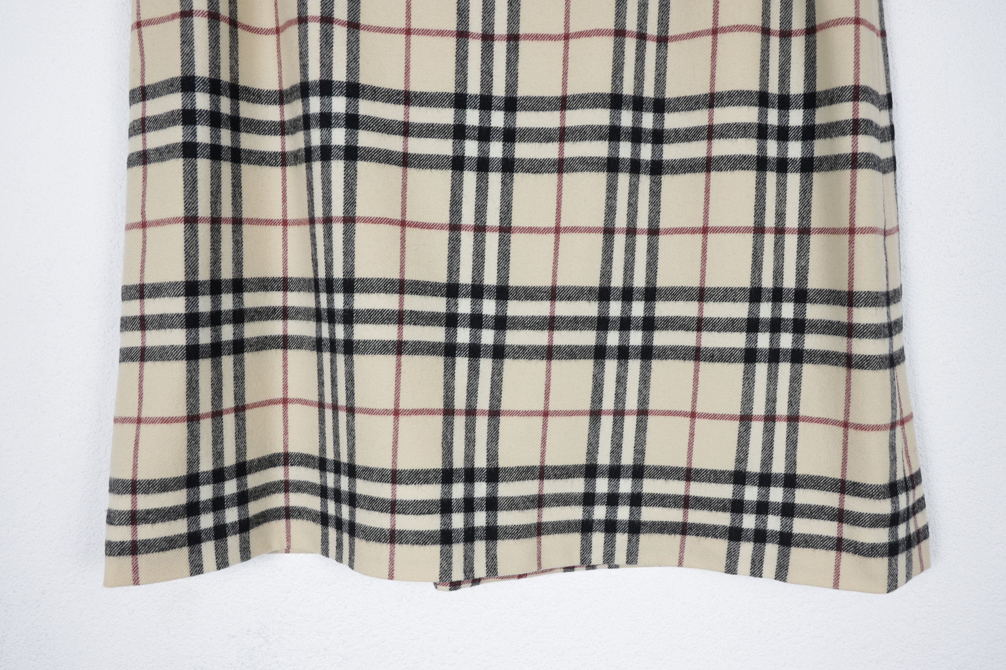 Burberry × Burberry Prorsum Vintage Burberry Beige Check Wool Skirt 90s Size 36" / US 14 / IT 50 - 3 Thumbnail