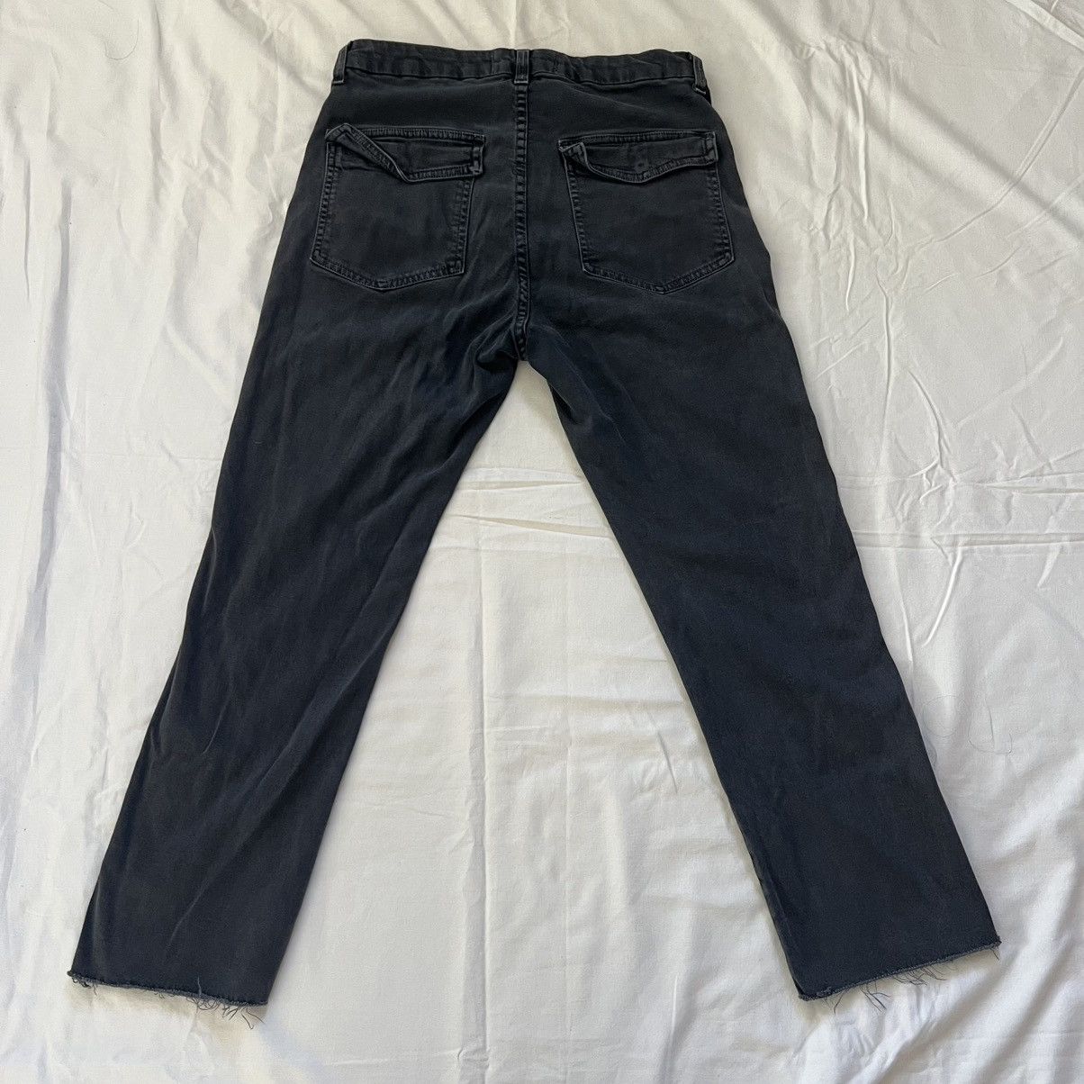 AMO AMO Easy Army Trouser Washed Black Utility Pocket Raw Hem Size 27" / US 4 / IT 40 - 6 Thumbnail
