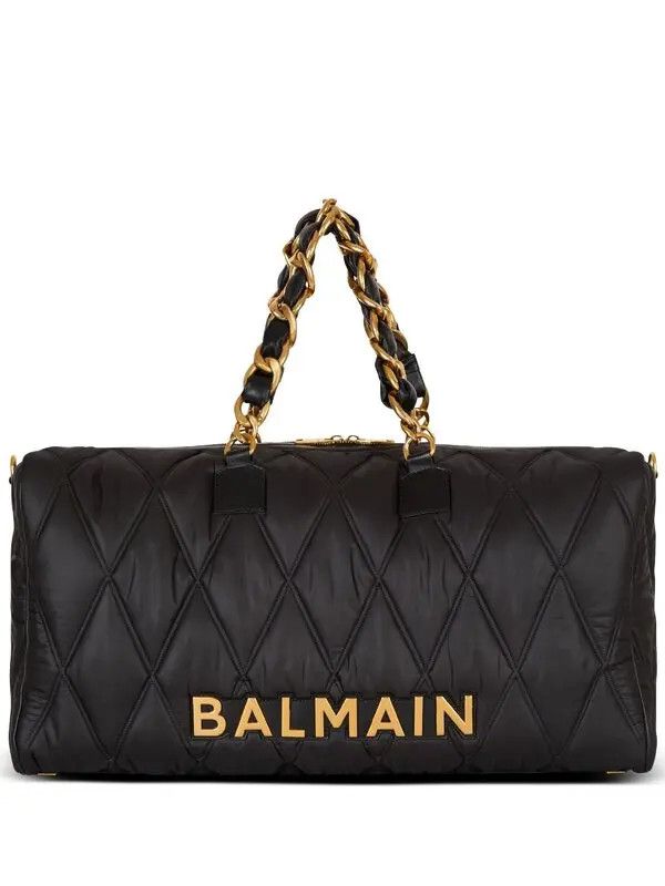 Balmain o1s1wg111225 Size:OS/Grid Quilted Duffle Bag in Black Size ONE SIZE - 1 Thumbnail