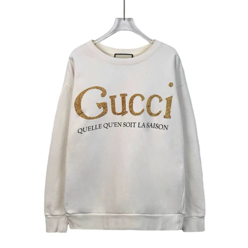 Gucci Gucci White logo letter printed cotton round-neck long-slee Size US S / EU 44-46 / 1 - 1 Thumbnail
