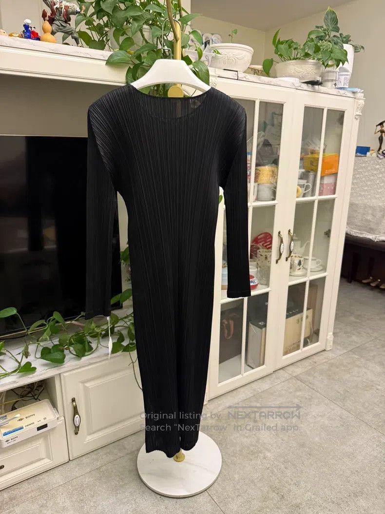 Issey Miyake Issey Miyake Black Long Sleeve Dress Size L / US 10 / IT 46 - 7 Thumbnail