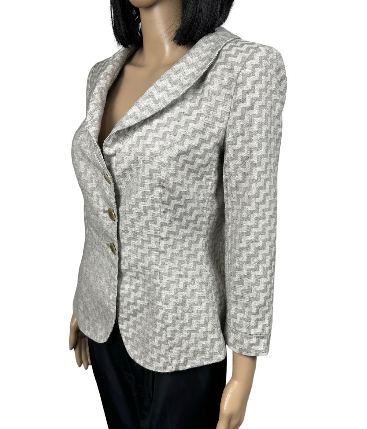 Giorgio Armani Giorgio Armani Silk-Wool Blazer Geometric Pattern size 46 Size L / US 10 / IT 46 - 7 Thumbnail