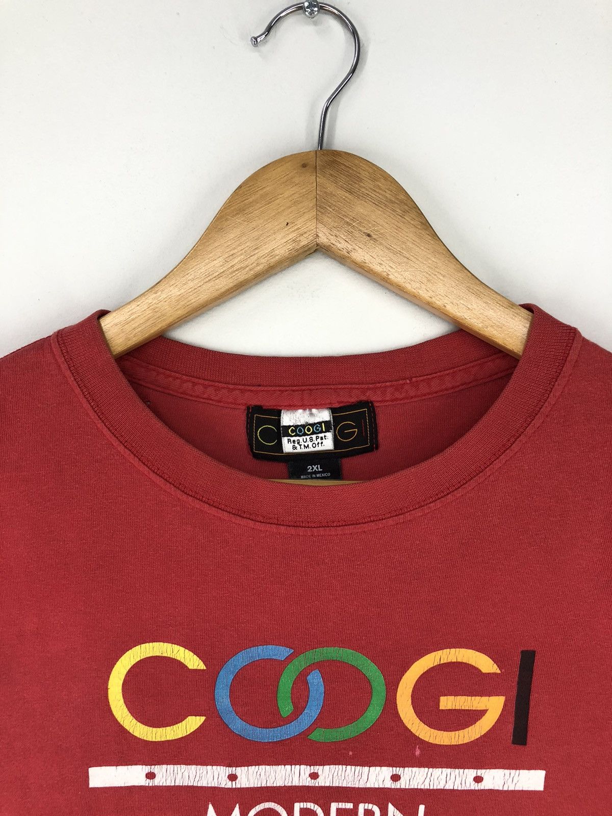 Coogi Vintage Coogi Modern Luxe Faded Red Tshirt Size US XXL / EU 58 / 5 - 4 Thumbnail