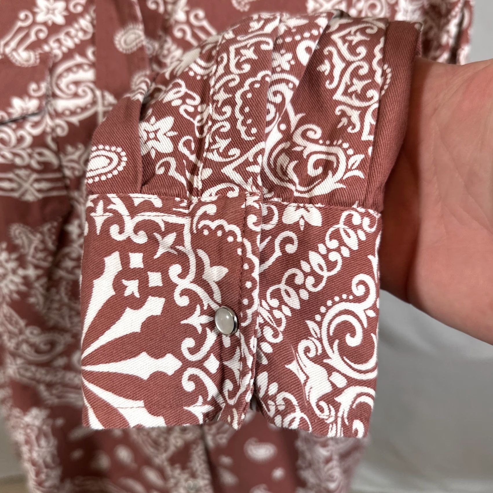 Vintage Cotton & Rye Outfitters Shirt Mens XL Rust Bandana Paisley Western Pearl Snap Cowboy Size US XL / EU 56 / 4 - 6 Thumbnail