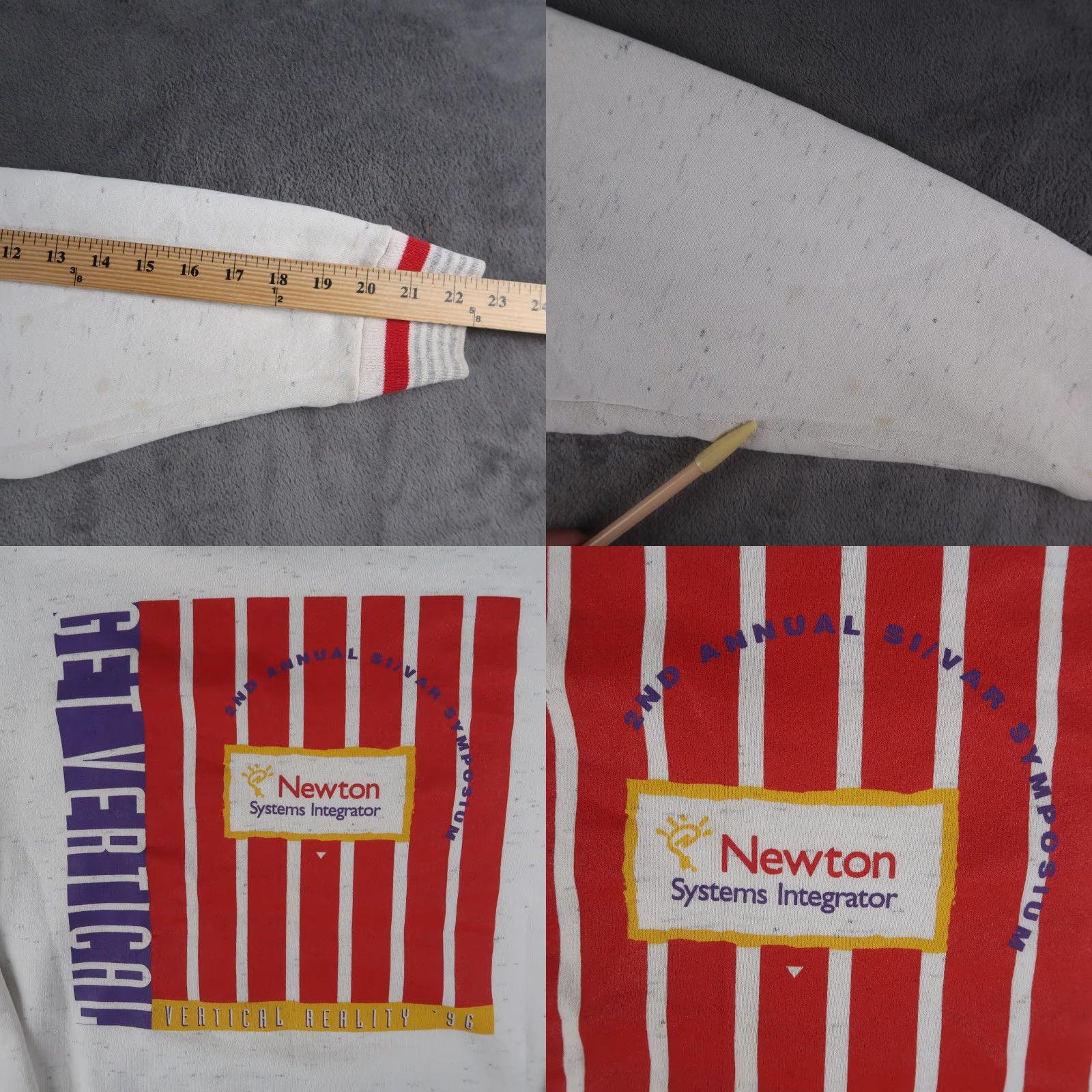 Vintage VINTAGE 90s Tech Computer Vertical Newton System Crewneck Sweatshirt L Gray Cotton Blend Logo Men Shirt/Good condition Size US L / EU 52-54 / 3 - 10 Thumbnail