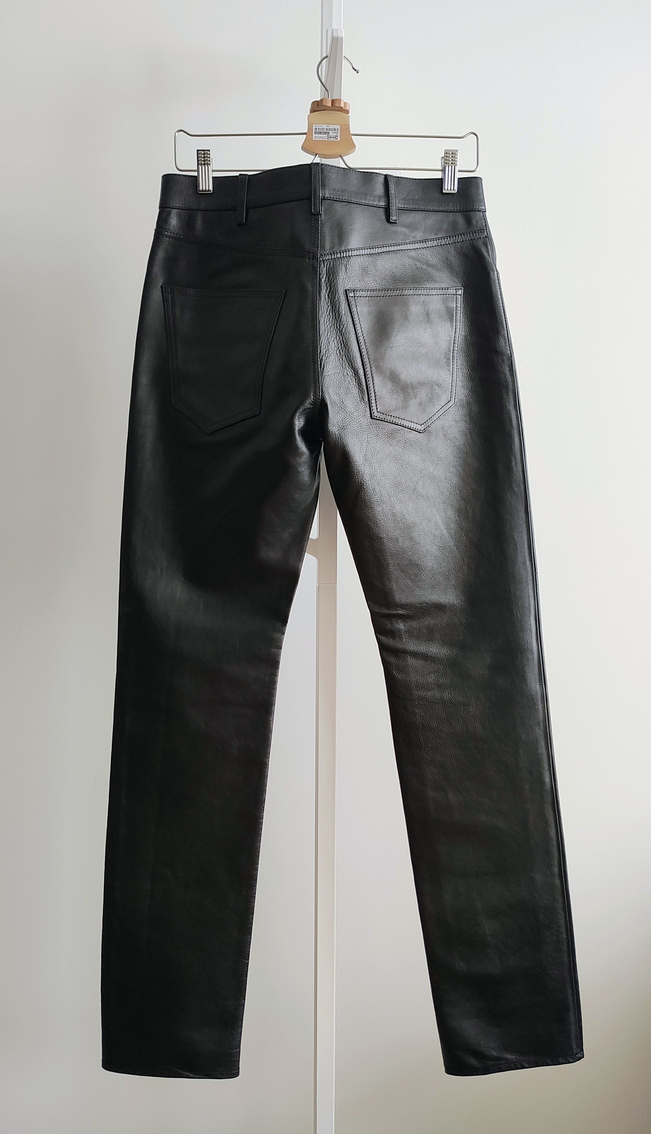 Celine × Hedi Slimane Soft Leather Pants (Made in Italy) - Black - 29 US Size US 29 - 2 Thumbnail