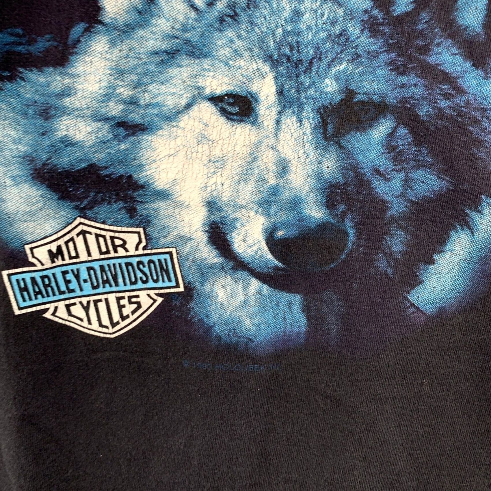 Harley Davidson VINTAGE Harley-Davidson T Shirt Mens 2XL Black Wolf Moon Sleeveless 90s USA Shirt Mens Wolf Moon Graphic Print Logo USA Animals Size US XXL / EU 58 / 5 - 4 Thumbnail