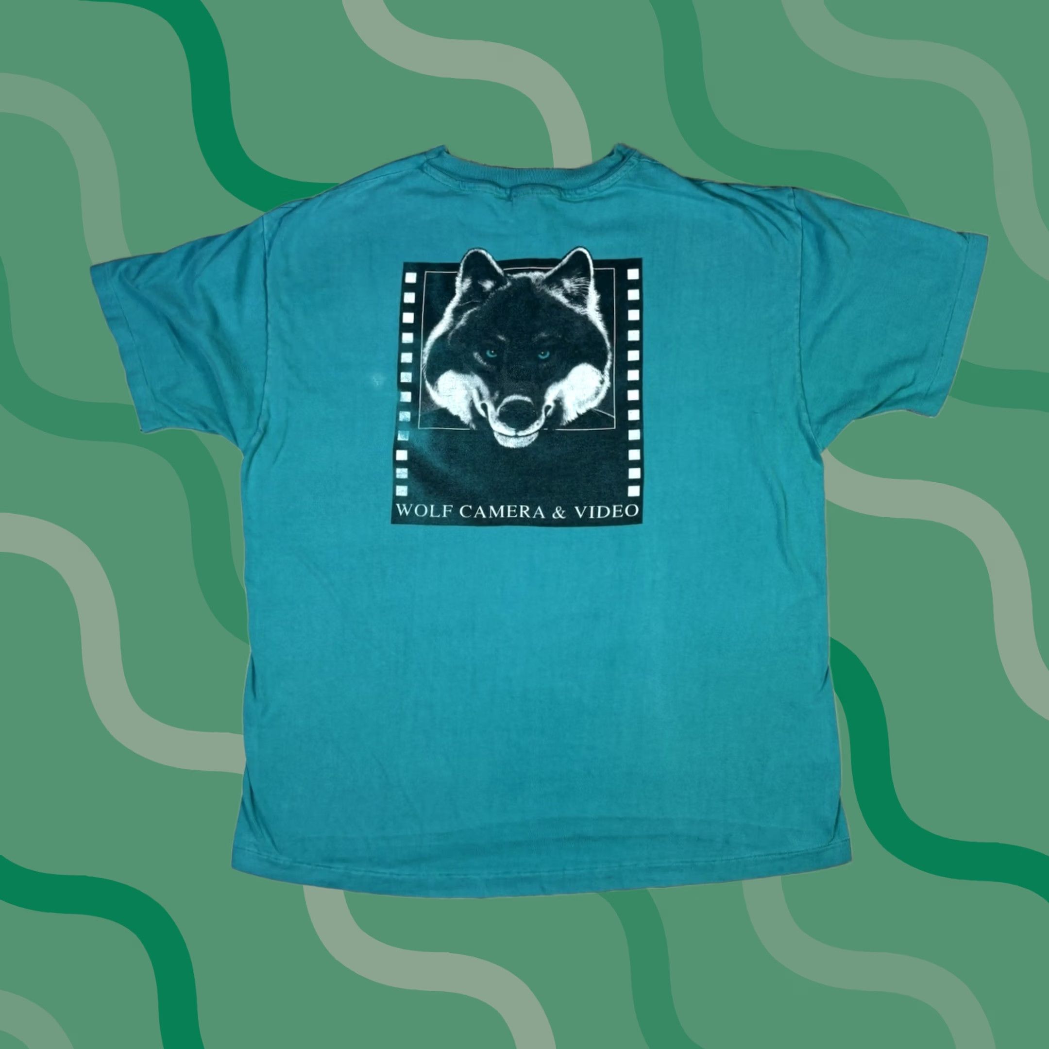 Hanes VINTAGE Hanes Wolf Camera & Video Promo T Shirt Short Sleeve Crew Neck XL Blue Graphic Print 80s Mens Mens Size US XL / EU 56 / 4 - 1 Thumbnail