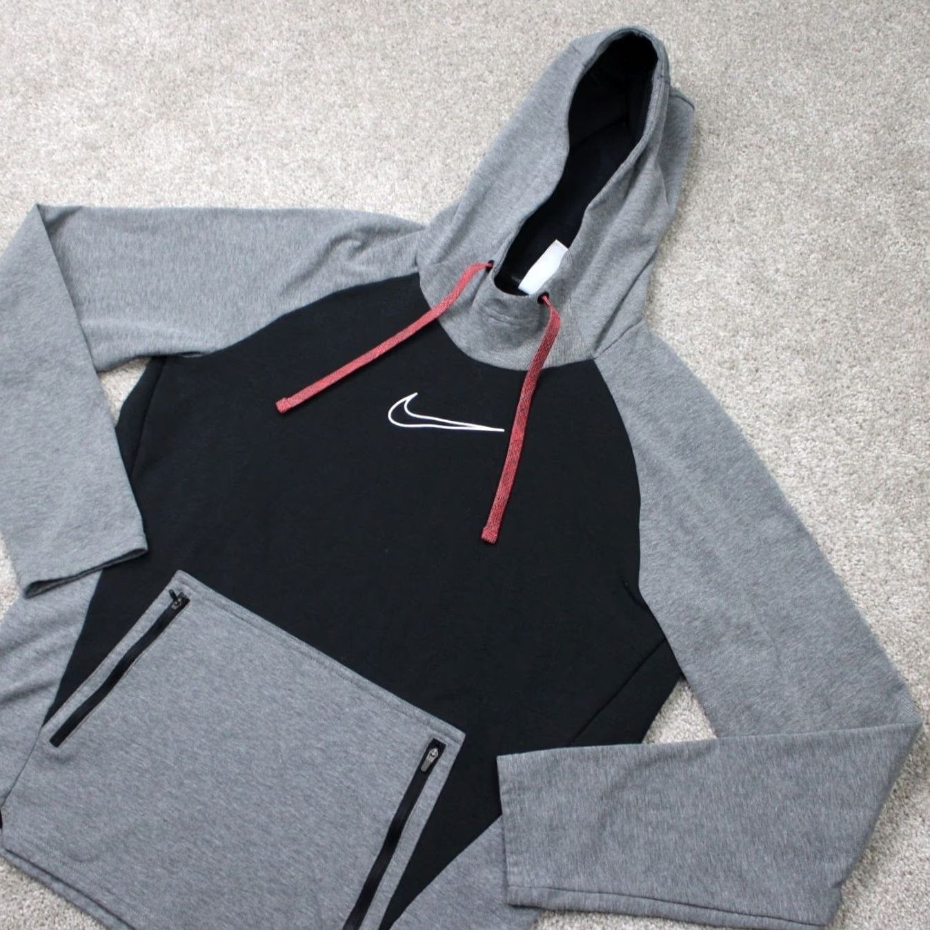 Nike Nike Hoodie Men Medium Gray/Black Therma-Fit Training Hooded Sweatshirt Pullover Size US M / EU 48-50 / 2 - 2 Thumbnail