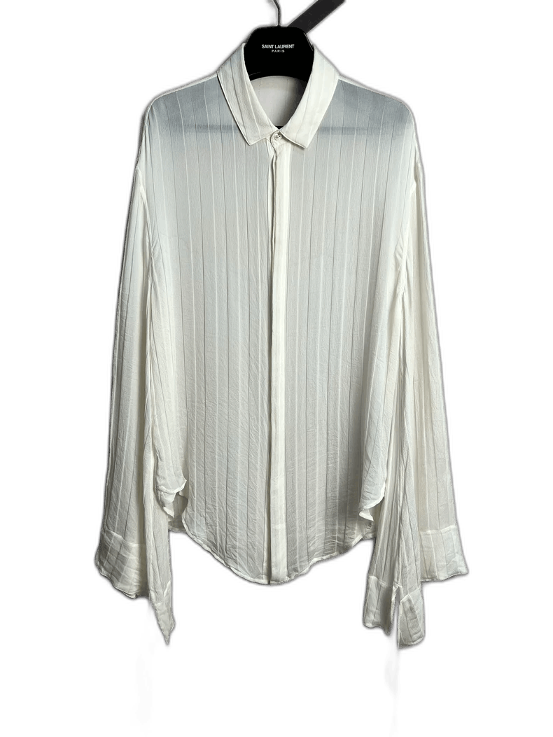 Saint Laurent Paris Saint Laurent SLP Silk Sheer Button-Up Shirt Size US M / EU 48-50 / 2 - 1 Thumbnail