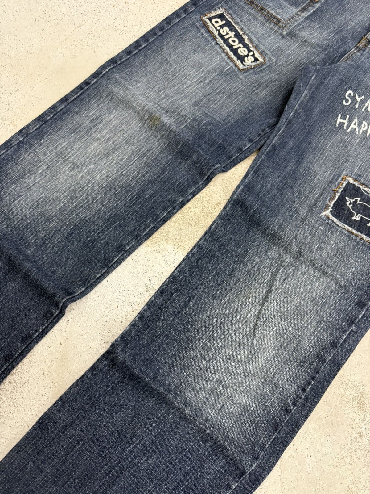DrunknMunky × Japanese Brand Y2K Drug Store Japan Patchwork Cut & Sew Denim Pants Size US 32 / EU 48 - 4 Thumbnail