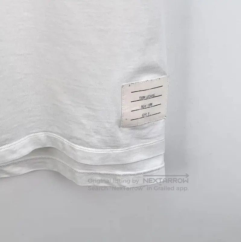 Thom Browne Thom Browne Men's White Cotton T-Shirt Size L . Size US L / EU 52-54 / 3 - 4 Thumbnail